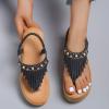 ZBYY Women's Platform Wedges Heel Sandals Summer Wedge Flip Flops Sandals Slip On Elastic Ankle Strap Party Dress Shoes view 3