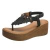 ZBYY Women's Platform Wedges Heel Sandals Summer Wedge Flip Flops Sandals Slip On Elastic Ankle Strap Party Dress Shoes view 4