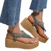 ZBYY Women's Platform Wedges Heel Sandals Summer Wedge Flip Flops Sandals Slip On Elastic Ankle Strap Party Dress Shoes view 1