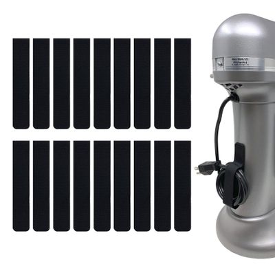 Cable Clams by Wrap-It Storage - 5" (18-Pack) Black - Cord Holder Strips with Adhesive for Desk Cable Management and to Hide Computer, Electrical, or TV Cords