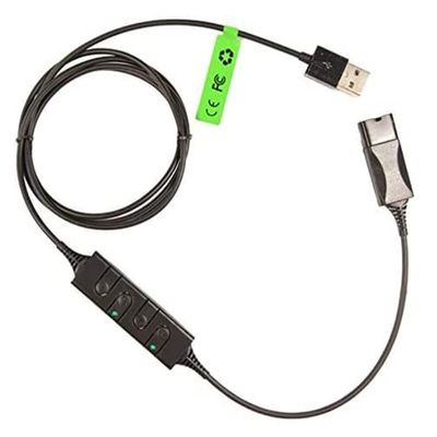 100 Pieces Lot Case Pack Quik Disconnect QD Cable to USB Plug Adapter with Mute + Volume Compatible with Plantronic Headset