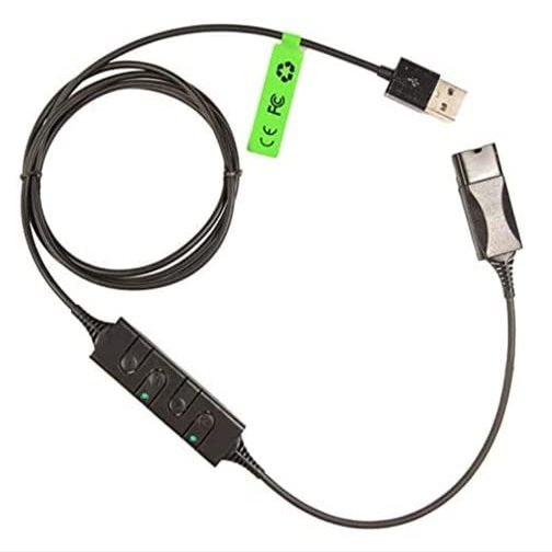 100 Pieces Lot Case Pack Quik Disconnect QD Cable to USB Plug Adapter with Mute + Volume Compatible with Plantronic Headset
