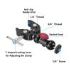 CAMVATE Super Crab Clamp with Rotating Mini Ball Head for Camera LED Flash Light(Red Knob, 2-Pack) - 3122 view 2