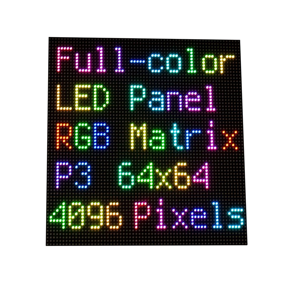 Coolwell RGB Full-Color LED Matrix Panel for Raspberry Pi and Ardui, 3mm Pitch, 6464, 4096 Individual RGB LEDs, Brightness Adjustable