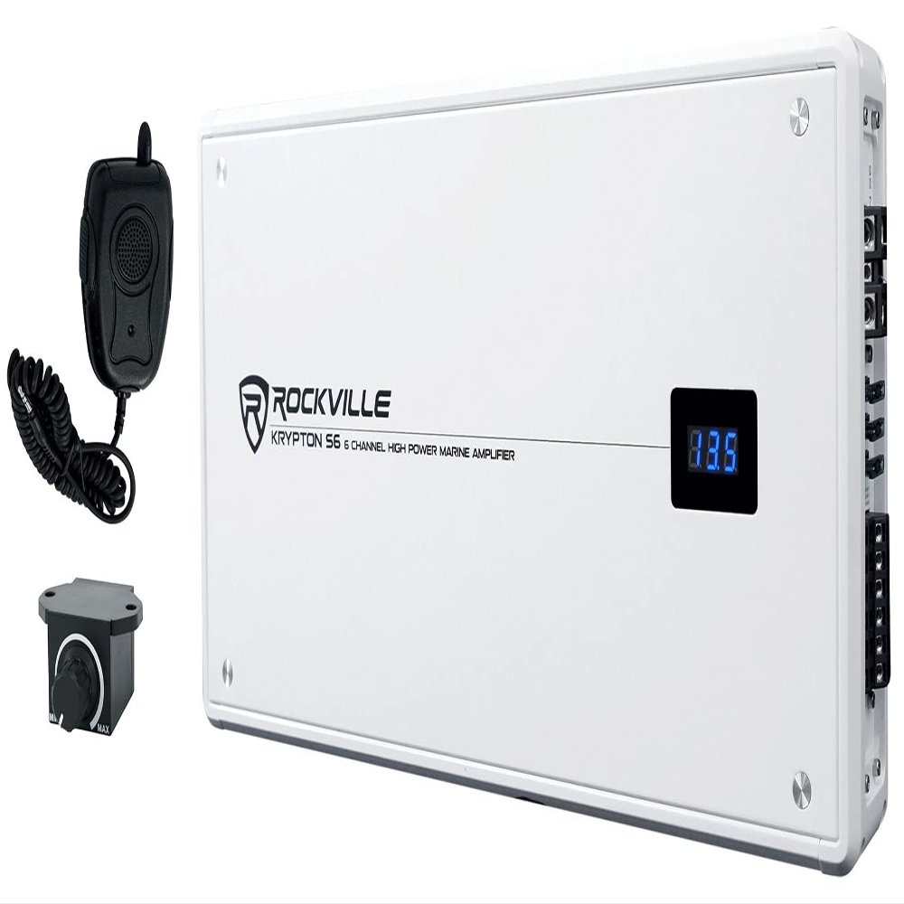 Rockville Krypton S6 Marine/Boat 6-Channel Amplifier, Class A/B