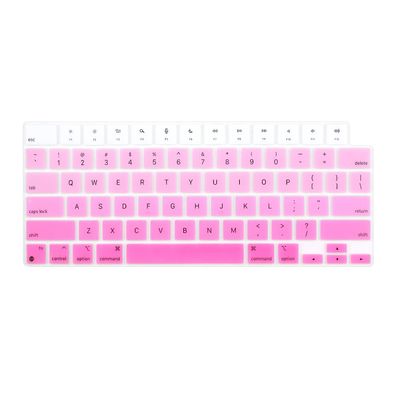 ProElife Keyboard Cover Skin for MacBook Air 13.6 inch 15 inch 2024 2023 2022 M3 M2 Chip A2681 A2941, Ultra Thin Keyboard Protector U.S Enter for 2024-2022 Air 13.6'' 15'' M3 M2 Accessory (Ombre Pink)