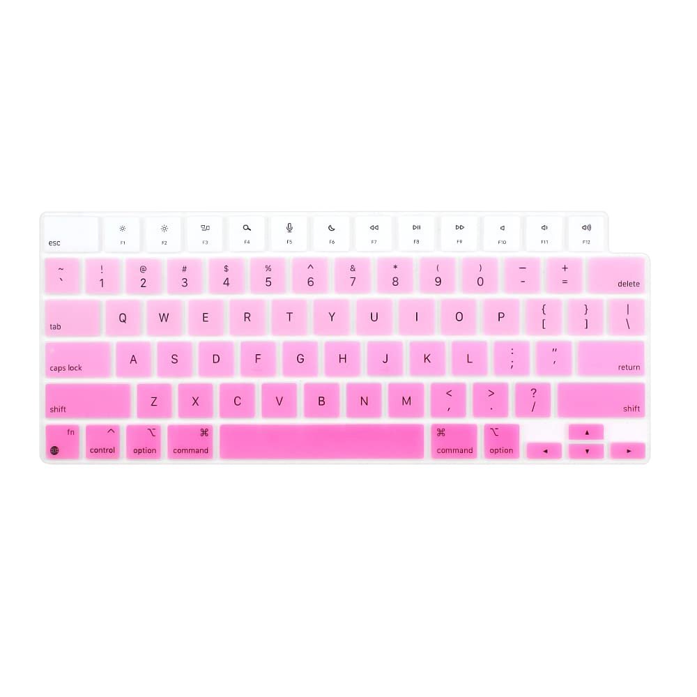 ProElife Keyboard Cover Skin for MacBook Air 13.6 inch 15 inch 2024 2023 2022 M3 M2 Chip A2681 A2941, Ultra Thin Keyboard Protector U.S Enter for 2024-2022 Air 13.6'' 15'' M3 M2 Accessory (Ombre Pink)