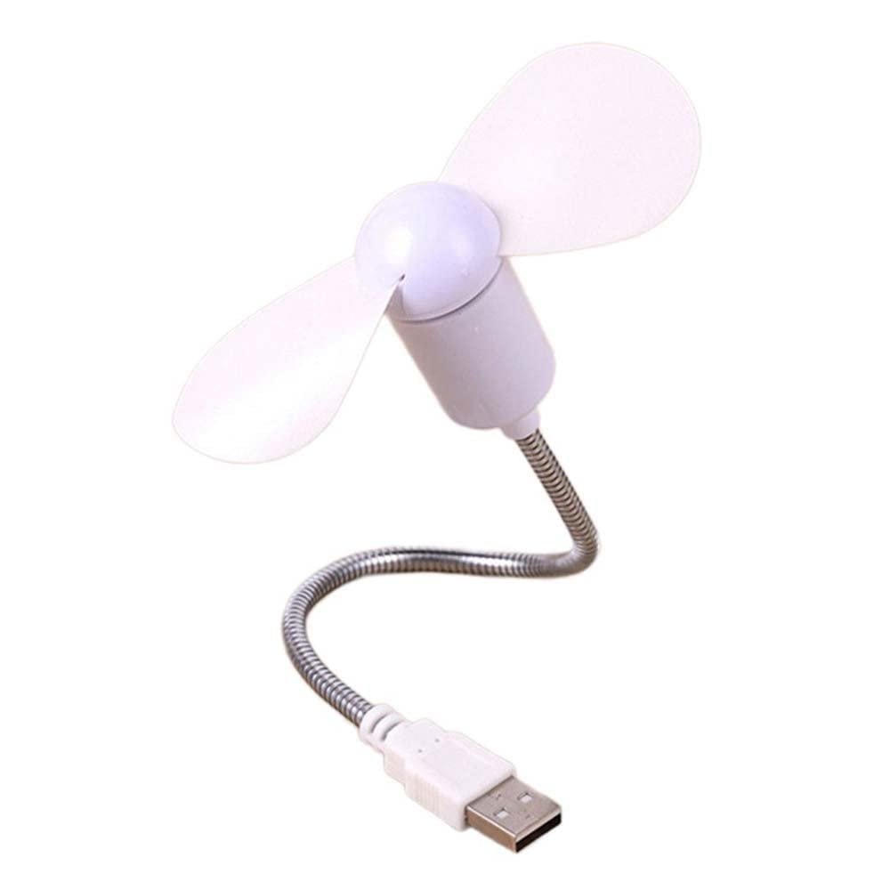 BYBYCD Snake Fan Mini Creative Air Cooler Computer USB Soft Leaf Bendable Freely Ventilador(White)