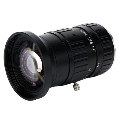 20MP 1.1" 16mm f/2.8 Manual Lris and Focus Industrial Lens for High Resolution C-Mount Machine Vision Cameras