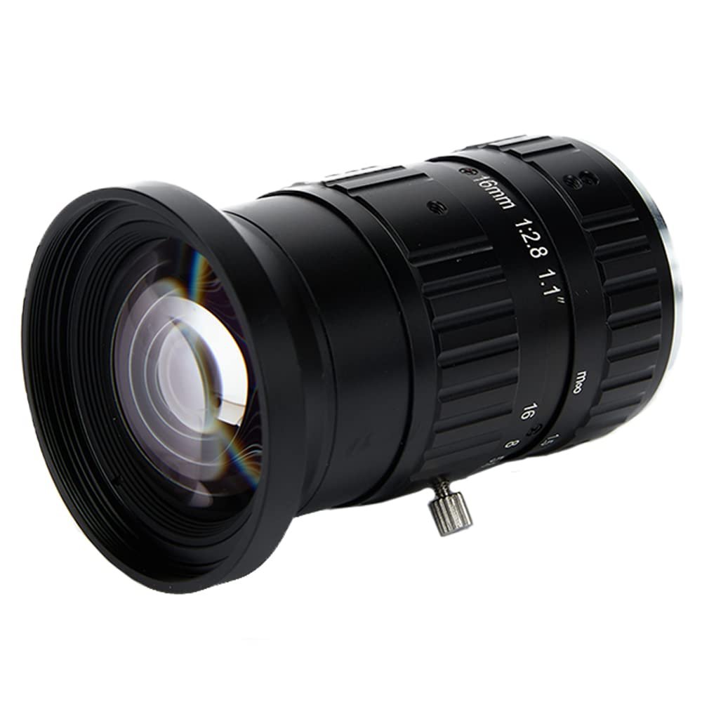 20MP 1.1" 16mm f/2.8 Manual Lris and Focus Industrial Lens for High Resolution C-Mount Machine Vision Cameras