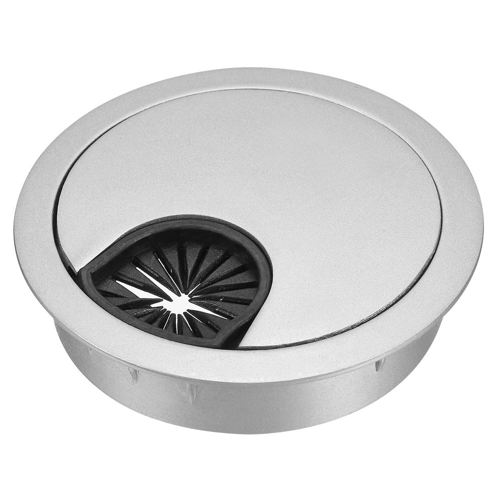 YOKIVE Desk Cable Hole Cover, Zinc Alloy Cord Raceway Great for Office, Home, Daily Use (53mm, Silver)