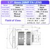 20MP 1.1" 6mm f/1.8 Manual Lris and Focus Industrial Lens for High Resolution C-Mount Machine Vision Cameras view 2