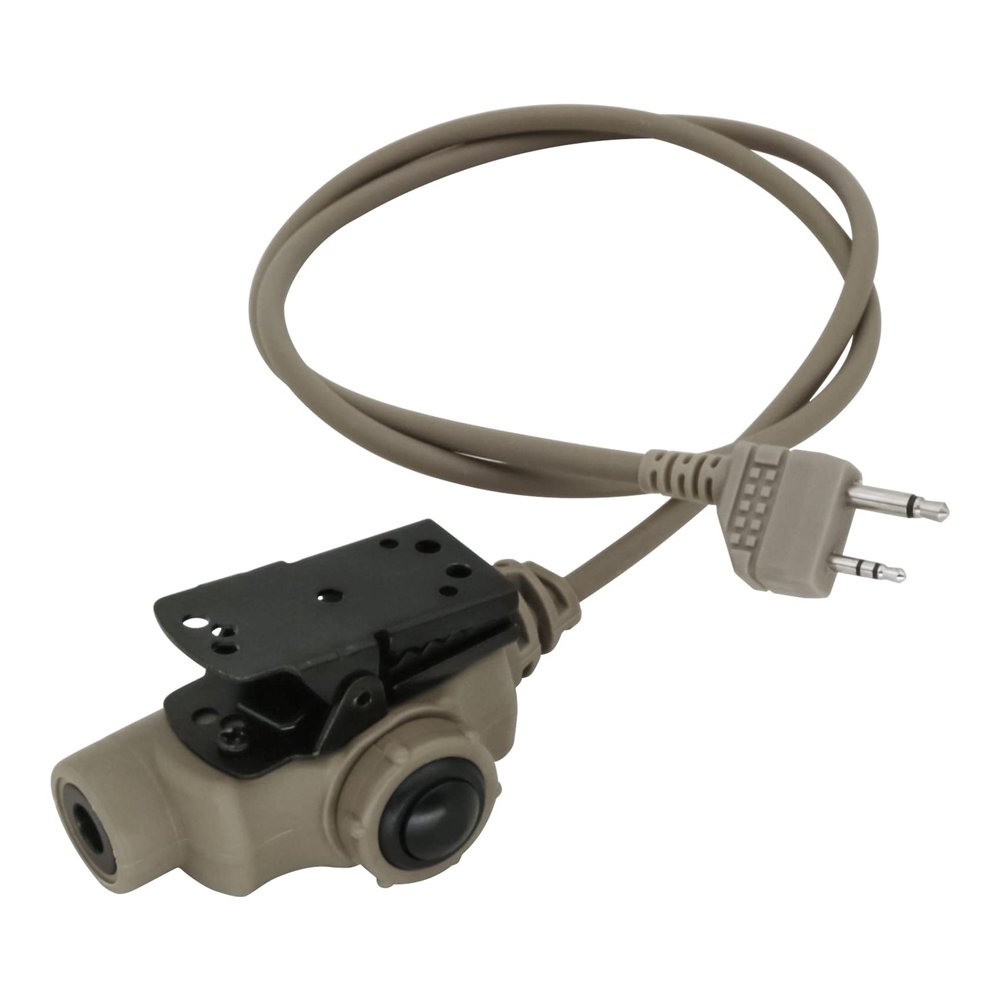 HEARFALCOM U94 PTT Tactical Headset Adapter V2 PTT Push to Talk Adapter Compatible with Civilian Version Tactical Headset Suitable for Airsoft Hunting Sports (Sandy)
