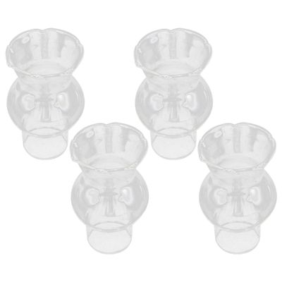 Uonlytech Lamp Shade Replacement High- Temperature Resistance Glass Kerosene Lamp Top Cover Transparent Chimney for Lamp Oil Lamp, 4 Pack, 1 Inch