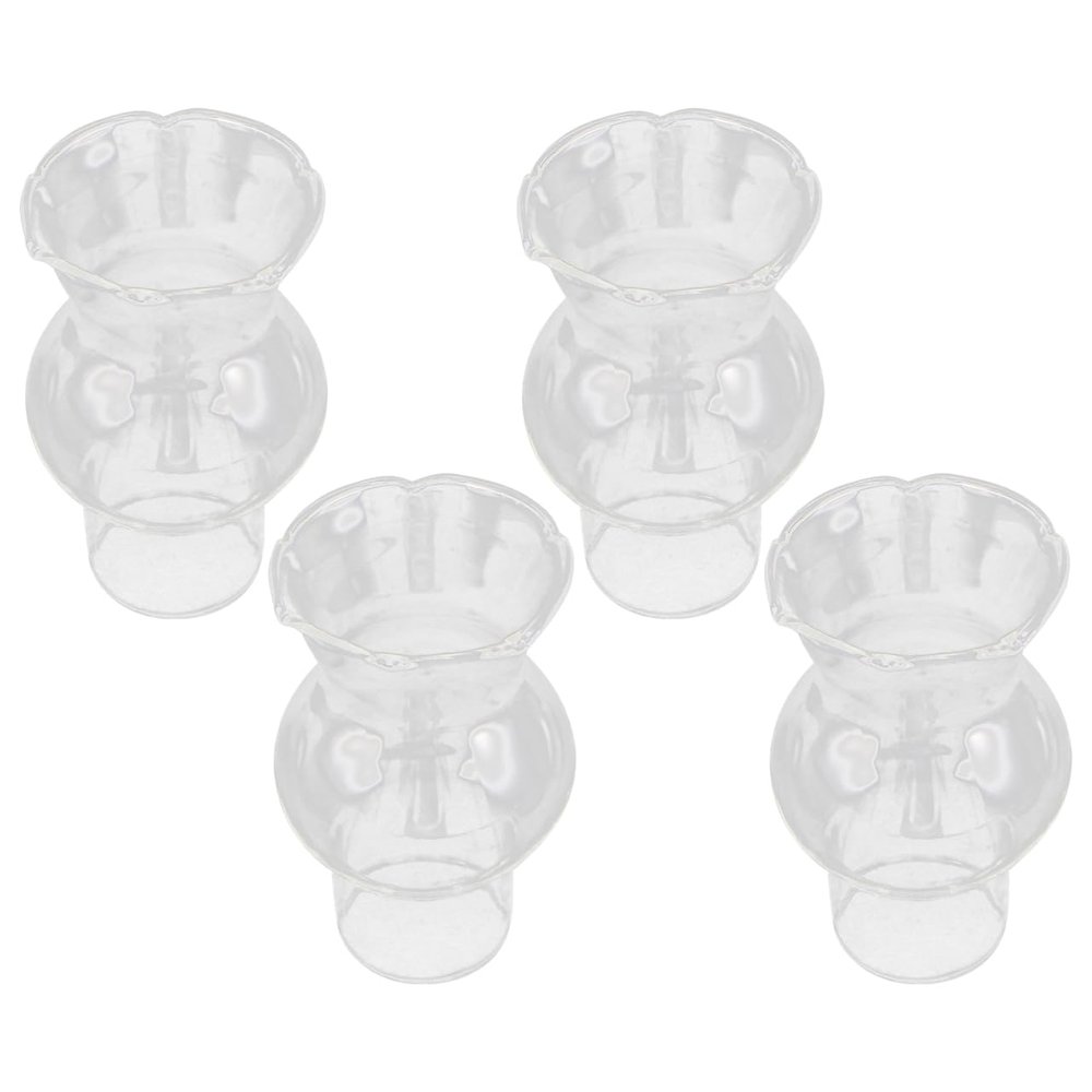 Uonlytech Lamp Shade Replacement High- Temperature Resistance Glass Kerosene Lamp Top Cover Transparent Chimney for Lamp Oil Lamp, 4 Pack, 1 Inch