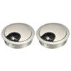YOKIVE 2Pcs Desk Cable Hole Cover, Zinc Alloy Cord Wire Raceway Great for Office, Home, Daily Use (50mm, Silver) view 1
