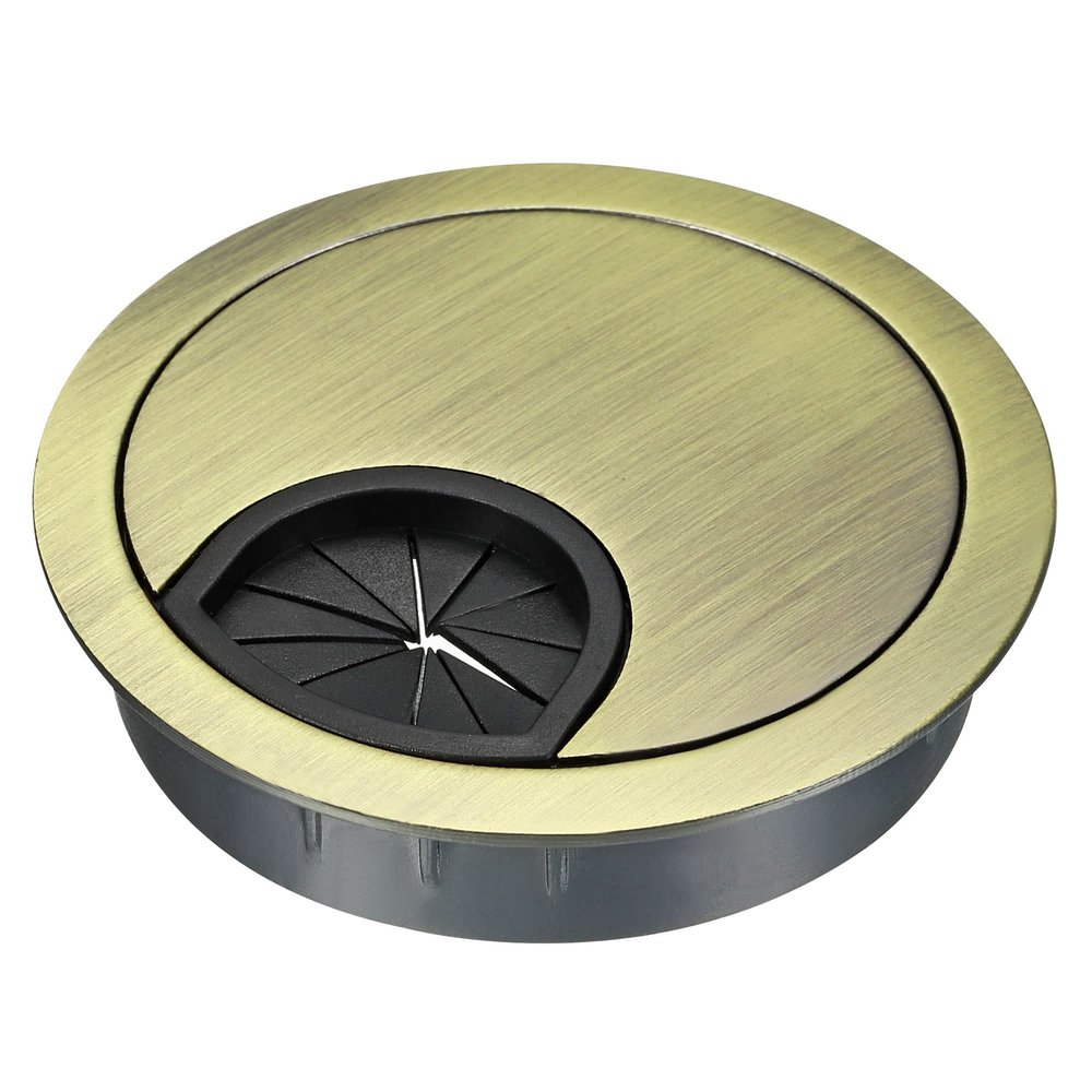 YOKIVE Desk Cable Hole Cover, Zinc Alloy Cord Raceway Great for Office, Home, Daily Use (53mm, Bronze)