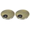 YOKIVE 2Pcs Desk Cable Hole Cover, Zinc Alloy Cord Raceway Great for Office, Home, Daily Use (80mm, Bronze) view 1
