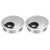 YOKIVE 2Pcs Desk Cable Hole Cover, Zinc Alloy Cord Raceway Great for Office, Home, Daily Use (50mm, Bright Silver) view 1