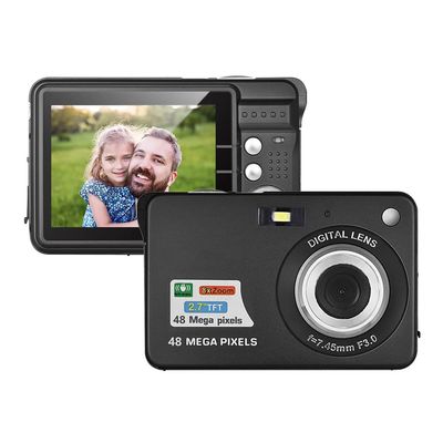 Camnoon Digital Camera 1080P FHD Mini Digital Camera 48MP Anti-Shake Video Camcorder 8X Zoom 2.7 inch Screen Face Detact Battery Bag Portable YouTube Vlogging Camera for Students Kids Boys Girls Teens