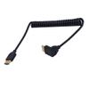 1-3.9ft HDMI 2.1 Up Angle Male Coiled Cable, 48Gbps, 8K@60Hz/4K@120Hz/2K@240Hz, Supports 3D, HDCP 2.2/2.3, Dolby TrueHD DTSHD, Dynamic HDR, eARC, Compatible with GH5S, PS5, Xbox One Monitor, PC. view 3