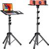 AMADA HOMEFURNISHING Foldable Projector Tripod, Multipurpose Laptop Stand with Removable Mouse Tray, Adjustable Height 25-63 Inch, Outdoor Movie Projector Stand, AMPS03 view 1
