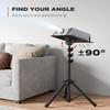 AMADA HOMEFURNISHING Foldable Projector Tripod, Multipurpose Laptop Stand with Removable Mouse Tray, Adjustable Height 25-63 Inch, Outdoor Movie Projector Stand, AMPS03 view 2