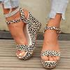 ZBYY Women's Platform Slingback Wedges Sandals Leopard Print Wedge Heel Fish Mouth SandalsAnkle Strap Peep Toe Sandals view 2