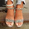 ZBYY Women's Platform Slingback Wedges Sandals Leopard Print Wedge Heel Fish Mouth SandalsAnkle Strap Peep Toe Sandals view 4