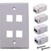 Kework 4 Ports Wall Plate, 2 Ports 4K@60Hz HDMI 2 Ports USB 3.0 Female to Female Module Keystone Outlet Socket Wall Plate view 1