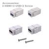 Kework 4 Ports Wall Plate, 2 Ports 4K@60Hz HDMI 2 Ports USB 3.0 Female to Female Module Keystone Outlet Socket Wall Plate view 3