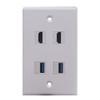 Kework 4 Ports Wall Plate, 2 Ports 4K@60Hz HDMI 2 Ports USB 3.0 Female to Female Module Keystone Outlet Socket Wall Plate view 4