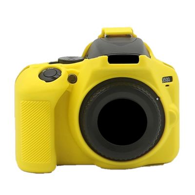 Camera Case Bag Soft Silicone Yellow Shockproof Armor Skin Body Cover Protector for Nikon D3500 Digital Camera