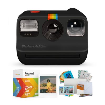 Polaroid Go Instant Camera (Black) Bundle with Film Double Packs and Everything PhotoBox Kit (3 Items)