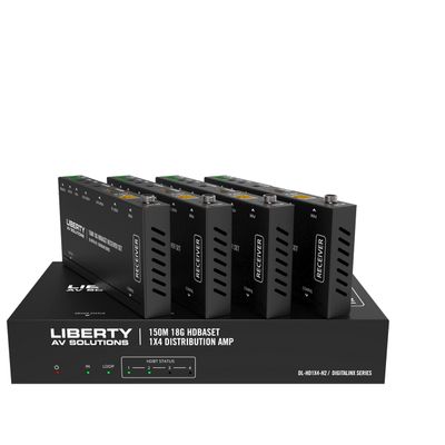 DigitaLinx DL-HD1X4-H2 Compatible with HDBaseT, 1 x 4 18G Distribution Amp/Splitter