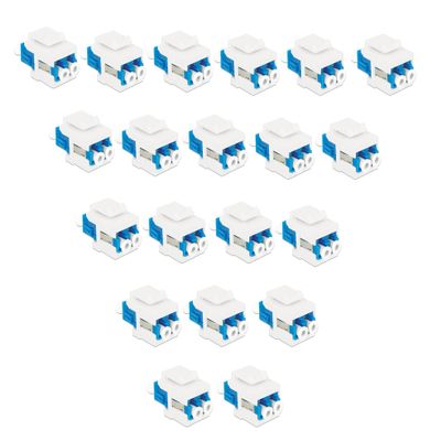 DIYTECH Fiber Optic Keystone Jack  LC Duplex Singlemode Fiber Jack, for Keystone Coupler Fiber Optic Wall Plate, LC to LC Coupler, Fiber Patch Panel, XLR Patch Panel, Fiber LC to LC (LC - 20 Pack)