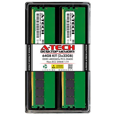 A-Tech 64GB (2 x 32GB) RAM for ASUS ROG Maximus Z690 Hero | DDR5 4800MHz DIMM PC5-38400 288-Pin Non-ECC Memory Upgrade Kit
