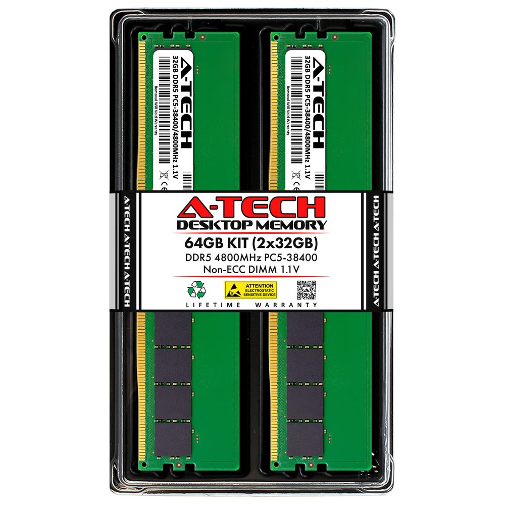 A-Tech 64GB (2 x 32GB) RAM for ASUS ROG Maximus Z690 Hero | DDR5 4800MHz DIMM PC5-38400 288-Pin Non-ECC Memory Upgrade Kit