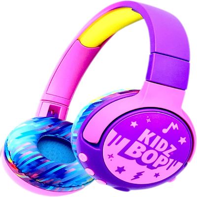 Move2Play, Kidz Bop, Bluetooth Headphones for Kids | Hi-Def Microphone & Speakers | 94dB Volume Limiting | Wireless | Adjustable | School Use | Gift 3 4 5 6 7 8+ Year Old Girls Boys