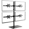 WALI Freestanding Quad Monitor Mount for 17-27 Inch Screens, Fully Adjustable 4 Monitor Stand with Swivel, Tilt, Rotation, Glass Base, Max Load 22 lbs per Arm (GMF004), Black view 1