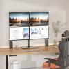 WALI Freestanding Quad Monitor Mount for 17-27 Inch Screens, Fully Adjustable 4 Monitor Stand with Swivel, Tilt, Rotation, Glass Base, Max Load 22 lbs per Arm (GMF004), Black view 2