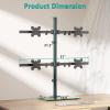 WALI Freestanding Quad Monitor Mount for 17-27 Inch Screens, Fully Adjustable 4 Monitor Stand with Swivel, Tilt, Rotation, Glass Base, Max Load 22 lbs per Arm (GMF004), Black view 4