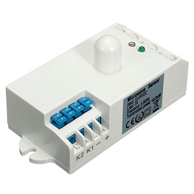 161 85x38x40mm DC 12V-24V 360 Degree 5.8GHz Microwave Radar Sensor Body Motion HF Detector Light Switch Indoor Ceilling - (Color: White/Voltage: DC12V-24V)
