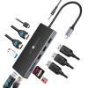 SETMSPCE Docking Station(Three Monitors), DP 4K@60Hz, 2*HDM 4k@60Hz,PD100W, 2*USB-A 10Gbps, PD100W, RJ45 1000Mbps, 2*USB-A 2.0, SD/TF, Audio, Docking Station for USB-C Devices' Data Transmission view 1