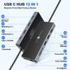 SETMSPCE Docking Station(Three Monitors), DP 4K@60Hz, 2*HDM 4k@60Hz,PD100W, 2*USB-A 10Gbps, PD100W, RJ45 1000Mbps, 2*USB-A 2.0, SD/TF, Audio, Docking Station for USB-C Devices' Data Transmission view 2