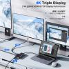 SETMSPCE Docking Station(Three Monitors), DP 4K@60Hz, 2*HDM 4k@60Hz,PD100W, 2*USB-A 10Gbps, PD100W, RJ45 1000Mbps, 2*USB-A 2.0, SD/TF, Audio, Docking Station for USB-C Devices' Data Transmission view 3