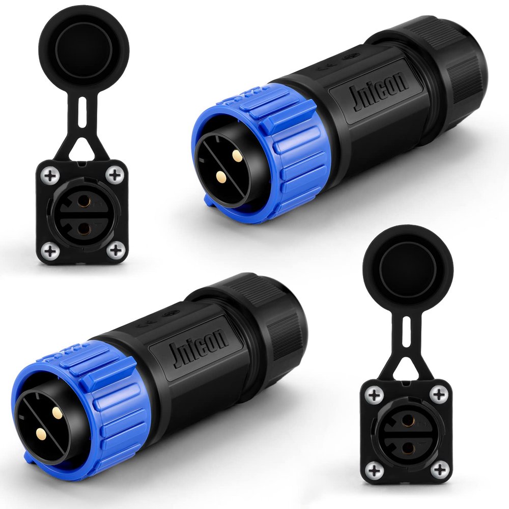 Amylove 2 Pack Trolling Motor Plug Receptacle Set 12/24/36/48 Volt, Blue