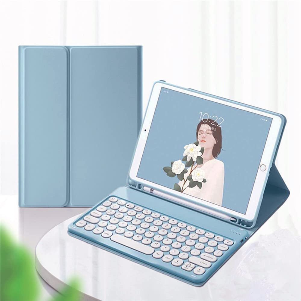 GOOVEN iPad Air Air2 iPad 5 iPad 6 Pro 9.7'' Keyboard Cover iPad 6th 5th Generation 9.7'' Color Bluetooth Keyboard Magnetic Detachable Cute Round Keycaps (iPad Air/Air2/iPad5/iPad6/Pro9.7, Blue)