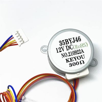 35BYJ46 DC 5V 12V 300 Ohms 24V Step Permanent Magnet Gear Motor Small Stepper Motor Repair Parts - (Speed(RPM): 10MM Shaft/Voltage(V): 24V 300 Ohms)