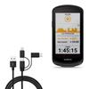 BoxWave Cable Compatible with Garmin Edge 1040 Solar - AllCharge 3-in-1 Cable - Jet Black view 1